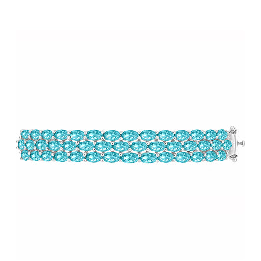 Silberarmreif mit Paraiba Quarz