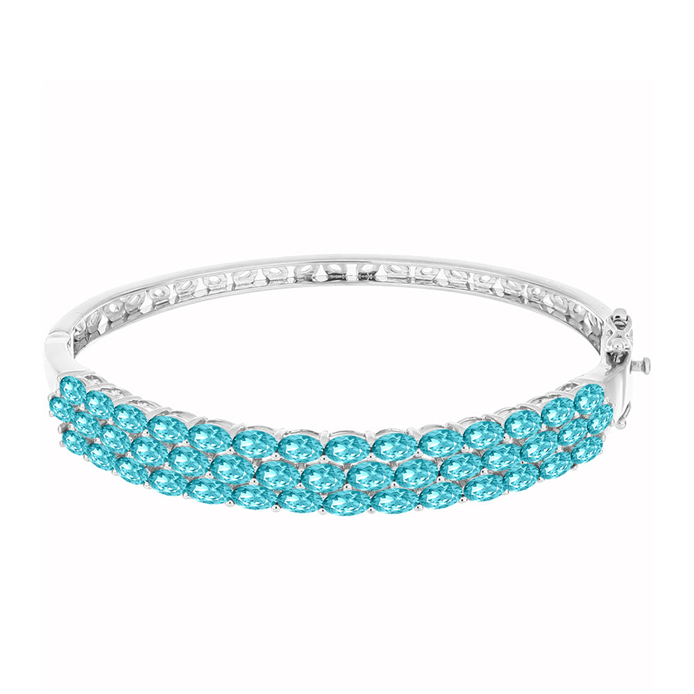 Silberarmreif mit Paraiba Quarz 1 