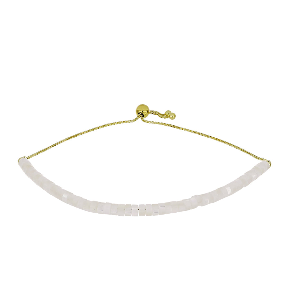 Goldplattiertes Silberarmband mit Perlmutt 1 