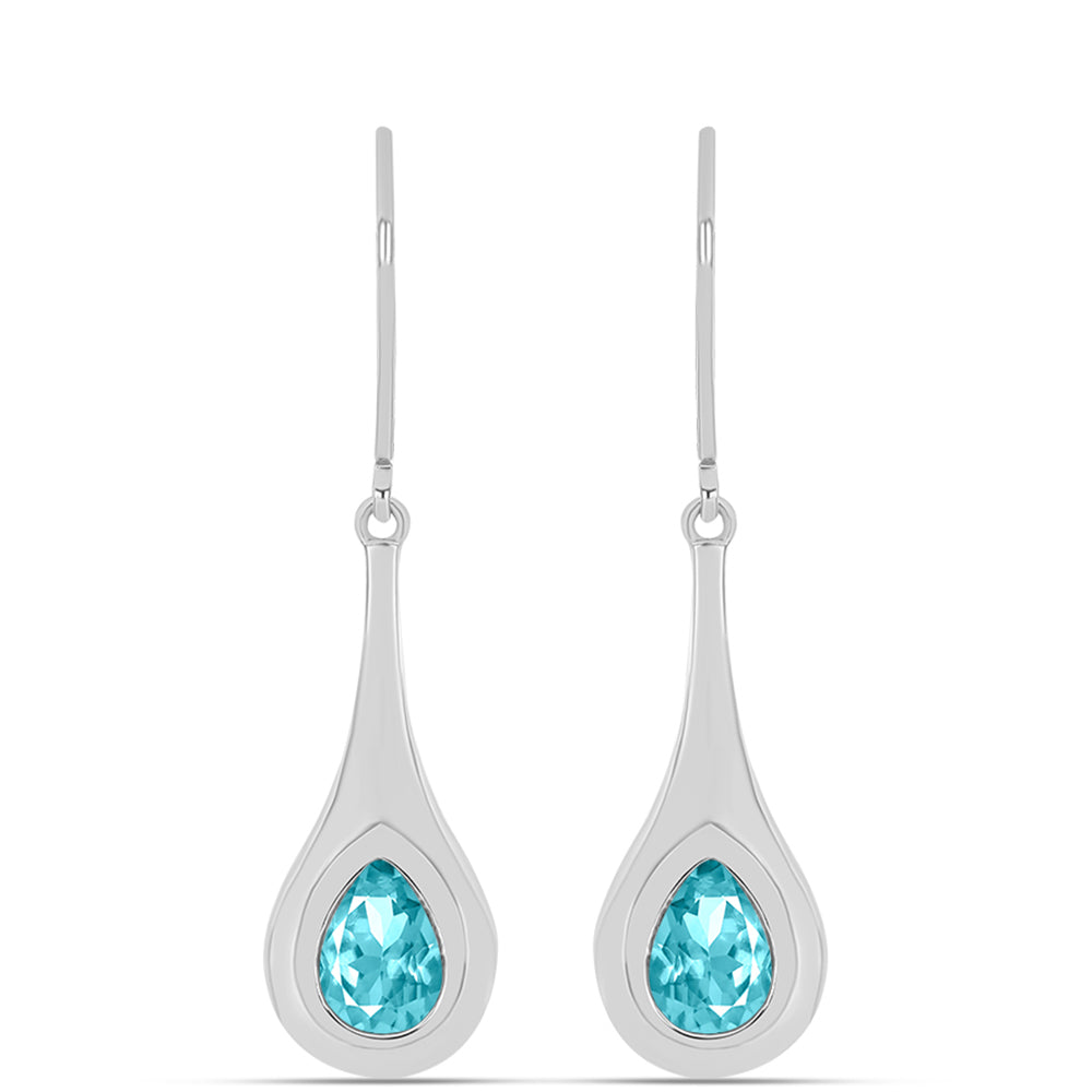 Silberohrringe mit Paraiba Quarz 1 