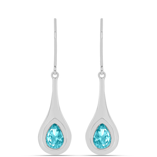 Silberohrringe mit Paraiba Quarz