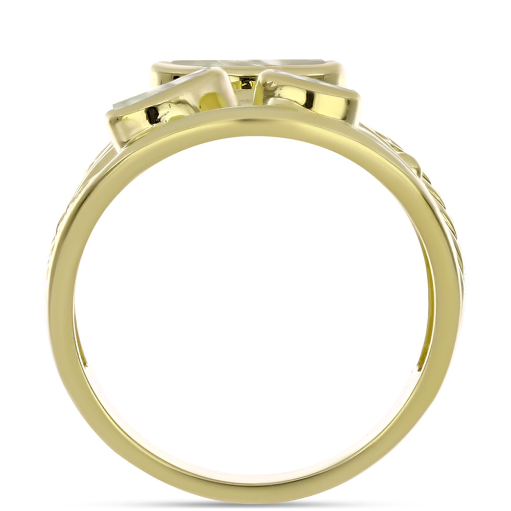 Goldplattierter Silberring mit Perlmutt 2 