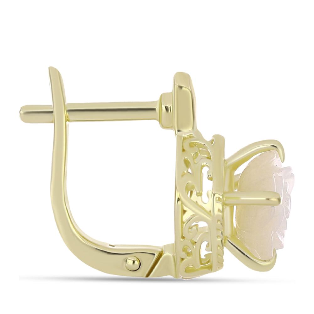 Goldplattierte Silberohrringe mit Perlmutt 2 