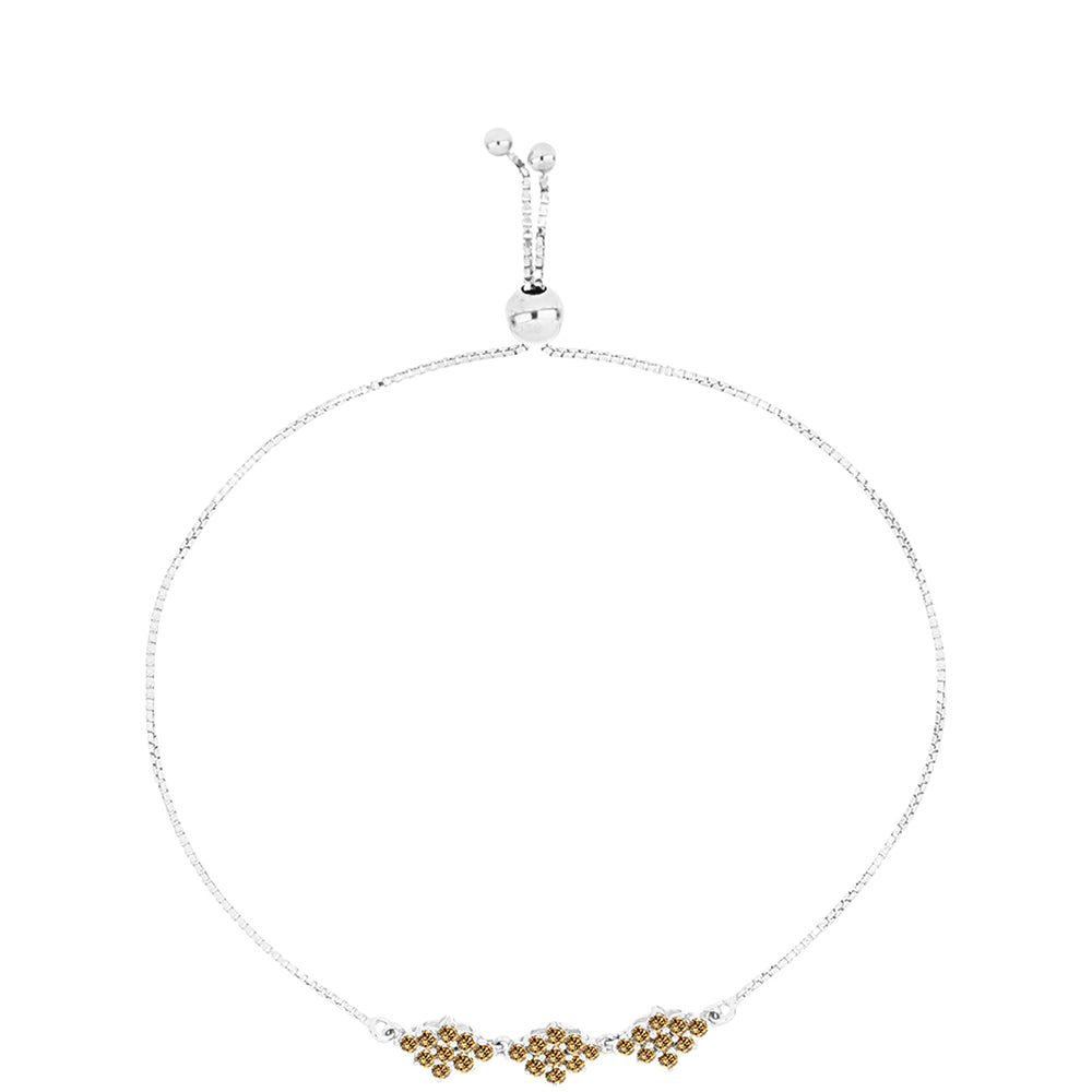 Silberarmband mit Champagnerfarbenem Moissanit 1 