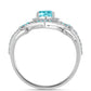 Silberring mit Paraiba Quarz und weißem Topas