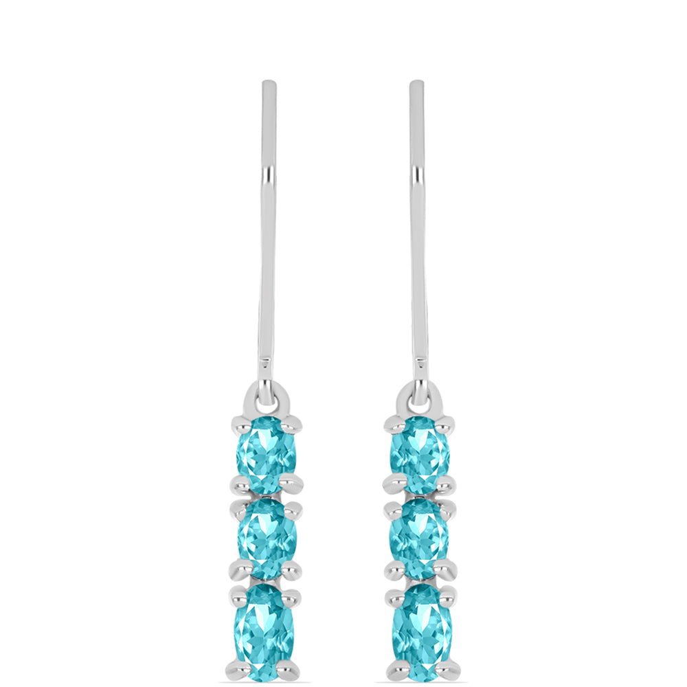 Silberohrringe mit Paraiba Quarz 1 