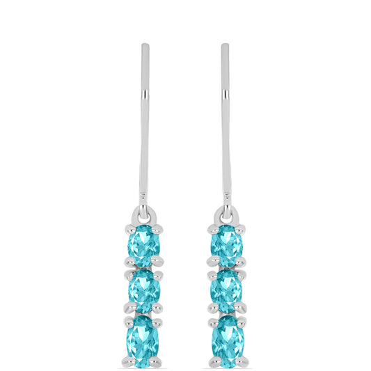 Silberohrringe mit Paraiba Quarz