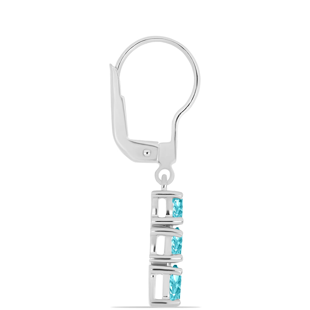 Silberohrringe mit Paraiba Quarz 2 