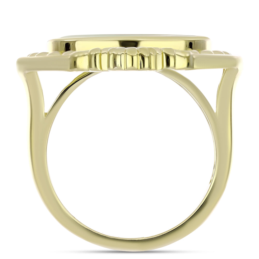 Goldplattierter Silberring mit Perlmutt