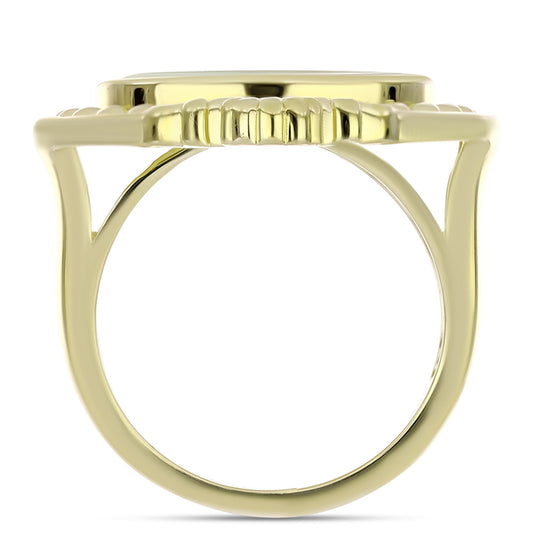 Goldplattierter Silberring mit Perlmutt