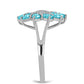 Silberring mit Paraiba Quarz und weißem Topas