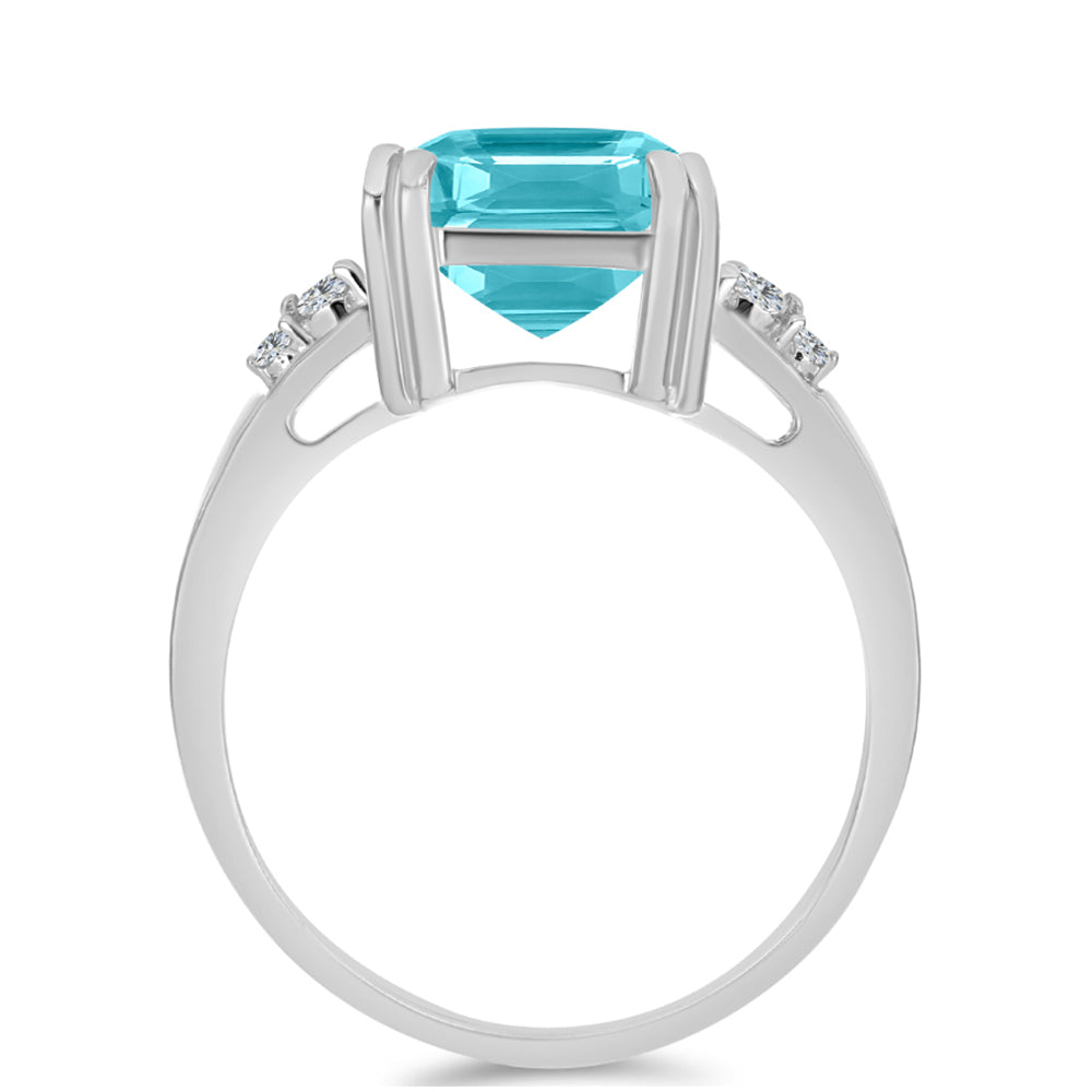Silberring mit Paraiba Quarz und weißem Topas 2 