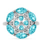 Silberring mit Paraiba Quarz und weißem Topas
