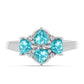 Silberring mit Paraiba Quarz und weißem Topas