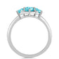 Silberring mit Paraiba Quarz und weißem Topas