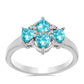Silberring mit Paraiba Quarz und weißem Topas