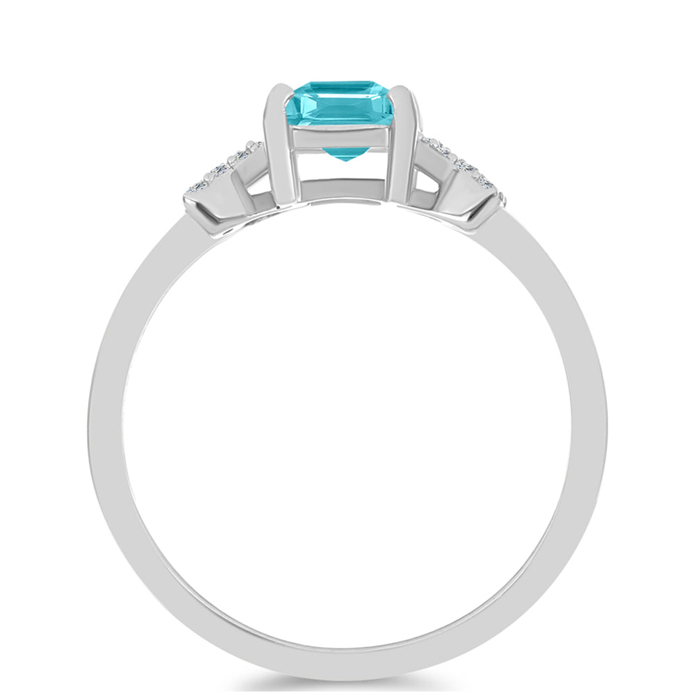 Silberring mit Paraiba Quarz und weißem Topas