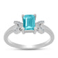 Silberring mit Paraiba Quarz und weißem Topas