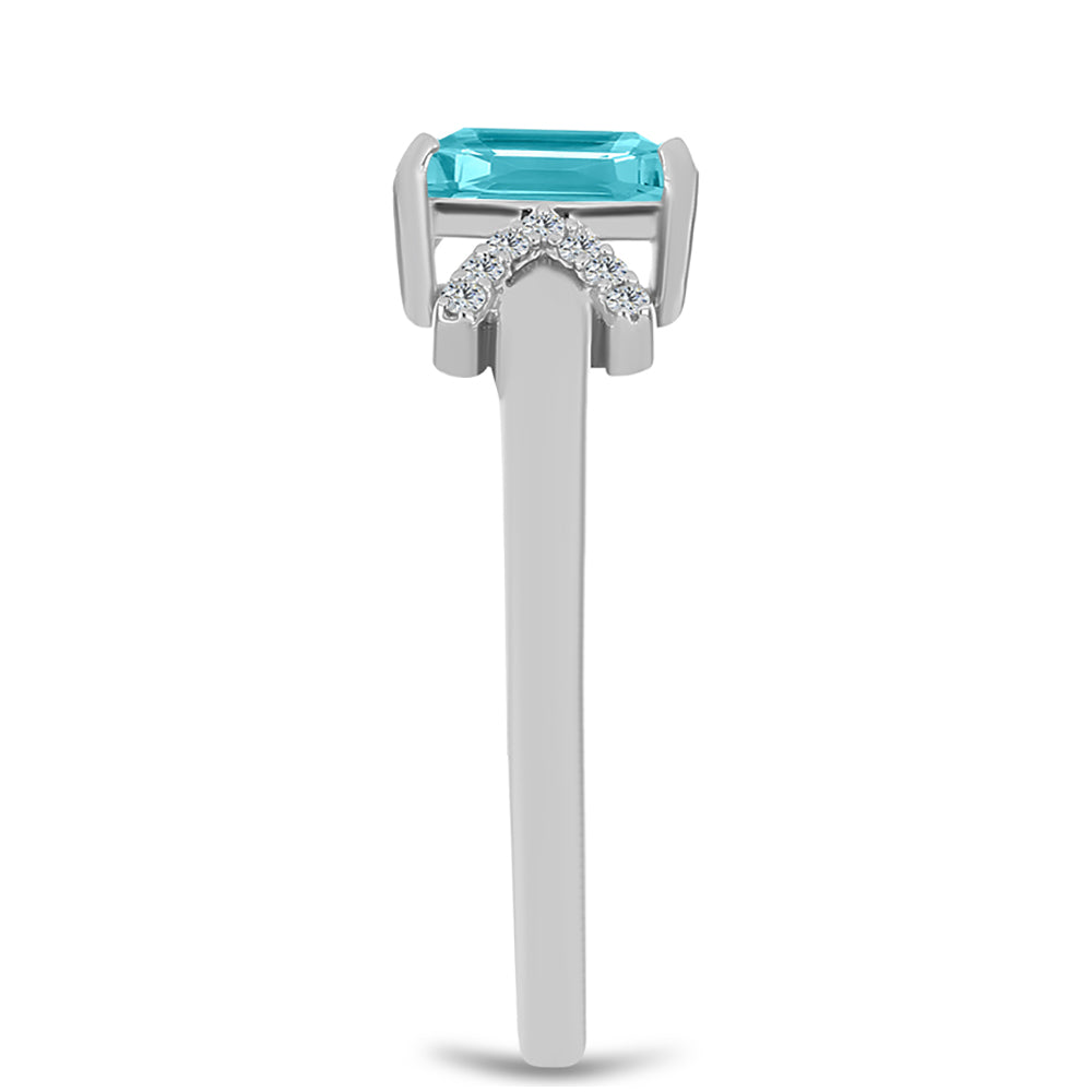 Silberring mit Paraiba Quarz und weißem Topas 4 