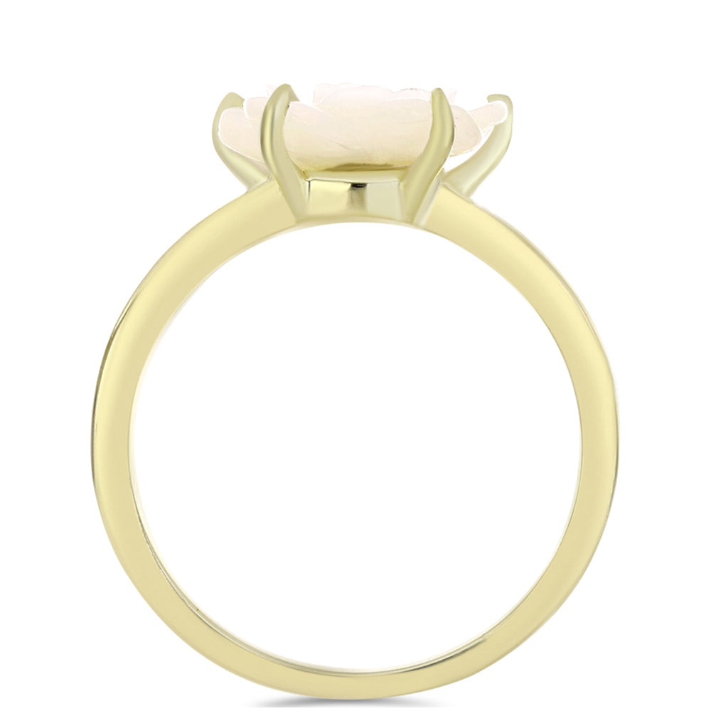 Goldplattierter Silberring mit Perlmutt