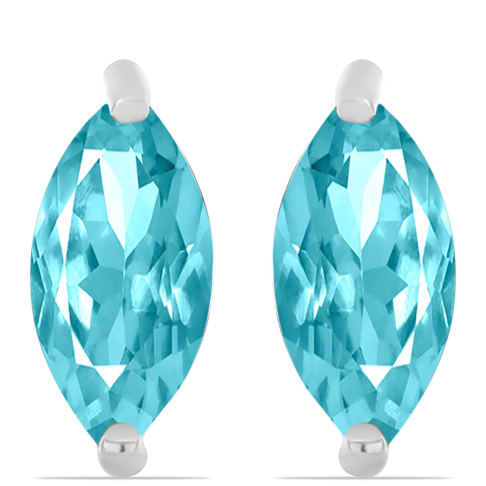Silberohrringe mit Paraiba Quarz