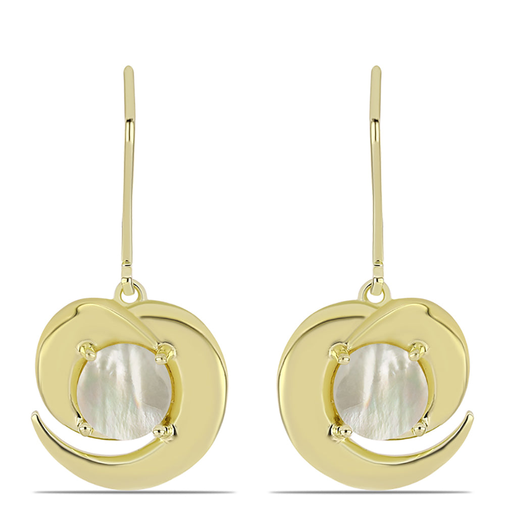 Goldplattierte Silberohrringe mit Perlmutt