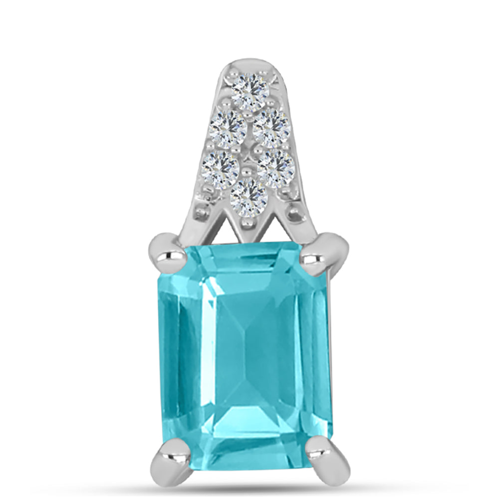 Silberanhänger mit Paraiba Quarz und weißem Topas 1 