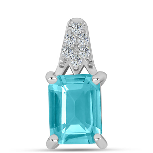 Silberanhänger mit Paraiba Quarz und weißem Topas