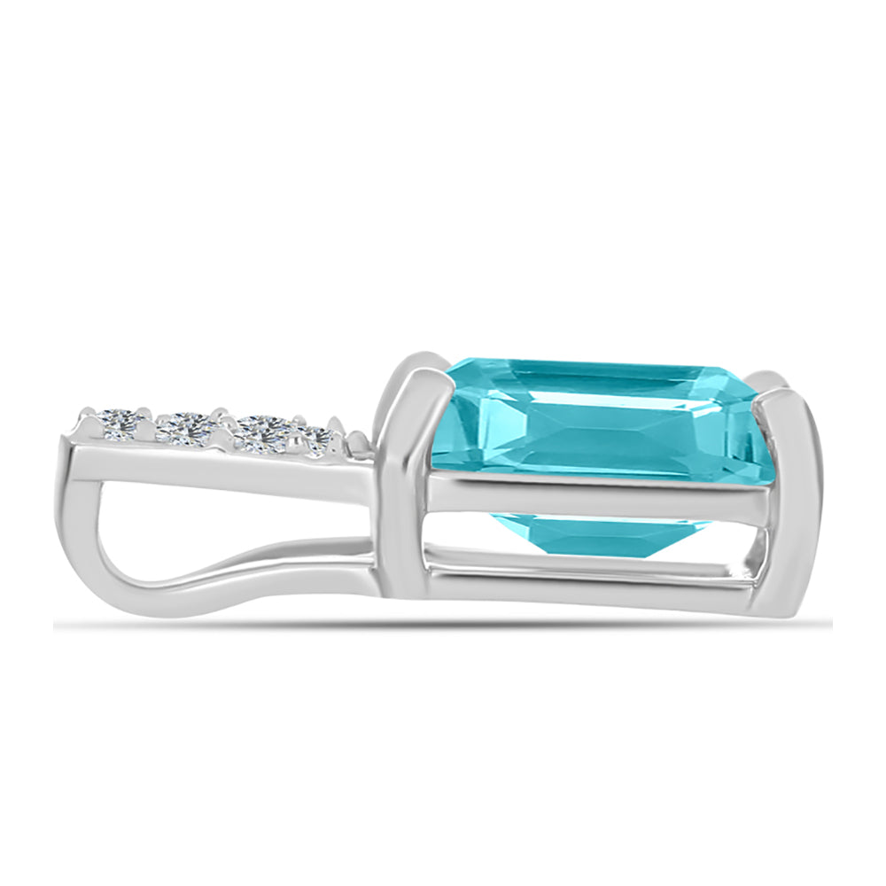 Silberanhänger mit Paraiba Quarz und weißem Topas