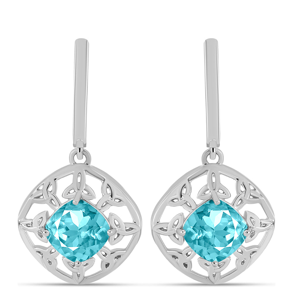 Silberohrringe mit Paraiba Quarz