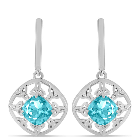Silberohrringe mit Paraiba Quarz