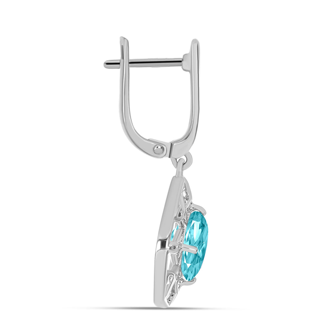 Silberohrringe mit Paraiba Quarz 2 