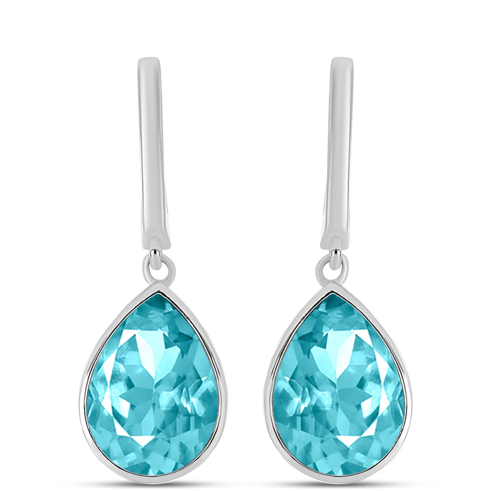 Silberohrringe mit Paraiba Quarz