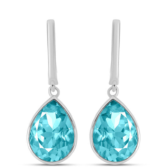 Silberohrringe mit Paraiba Quarz