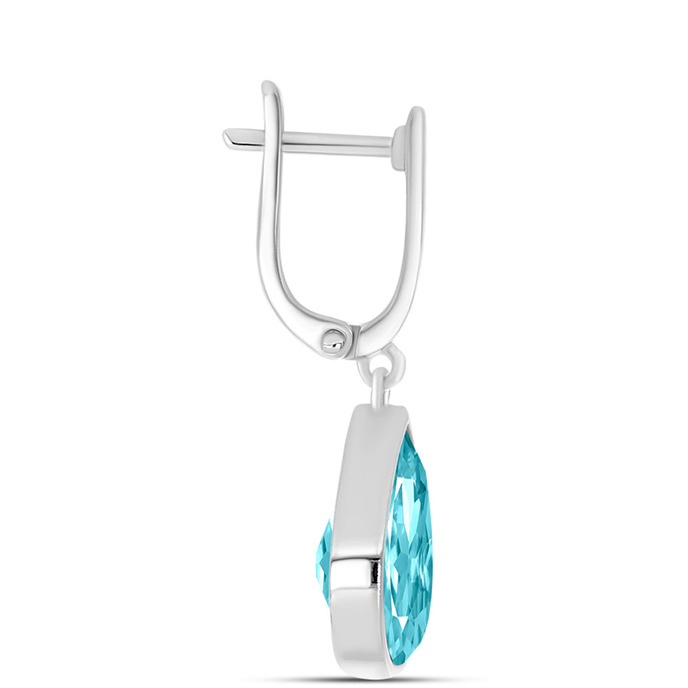 Silberohrringe mit Paraiba Quarz