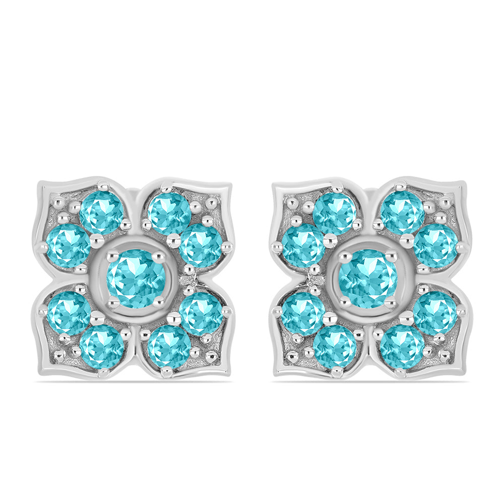 Silberohrringe mit Paraiba Quarz