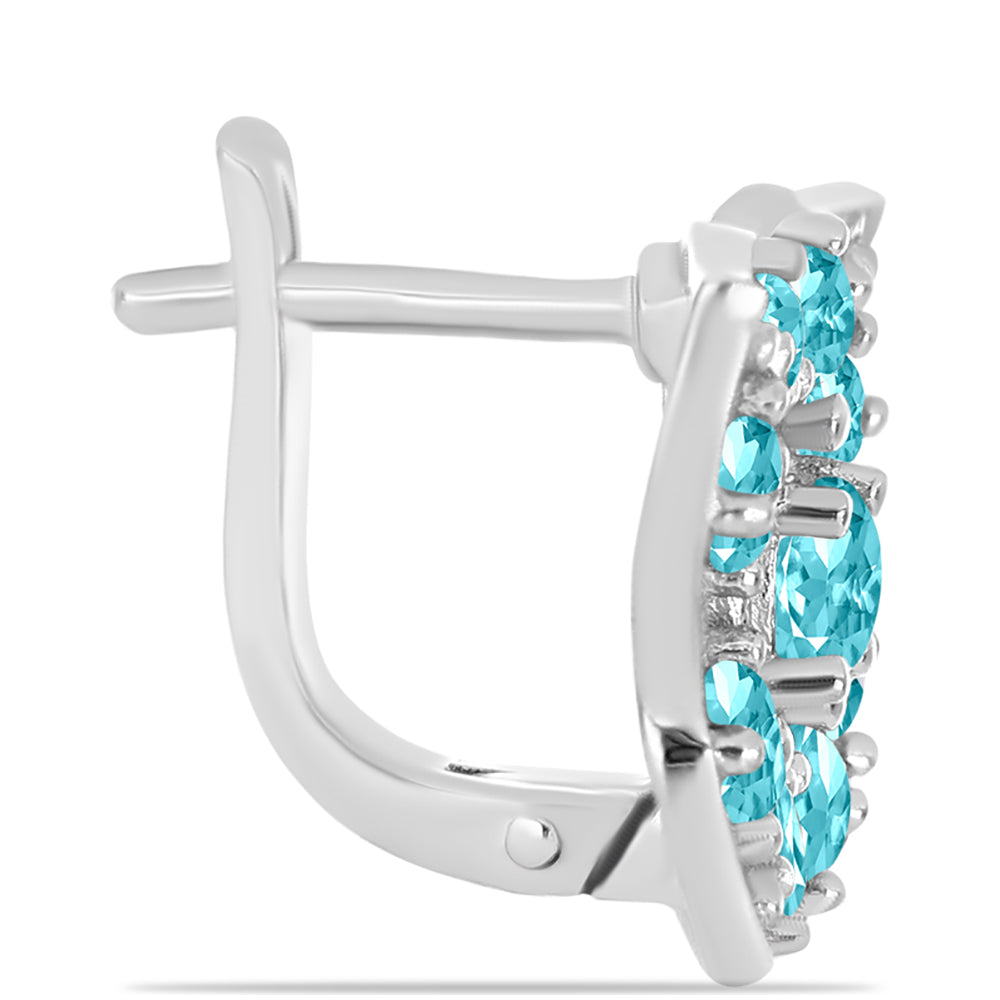 Silberohrringe mit Paraiba Quarz 2 