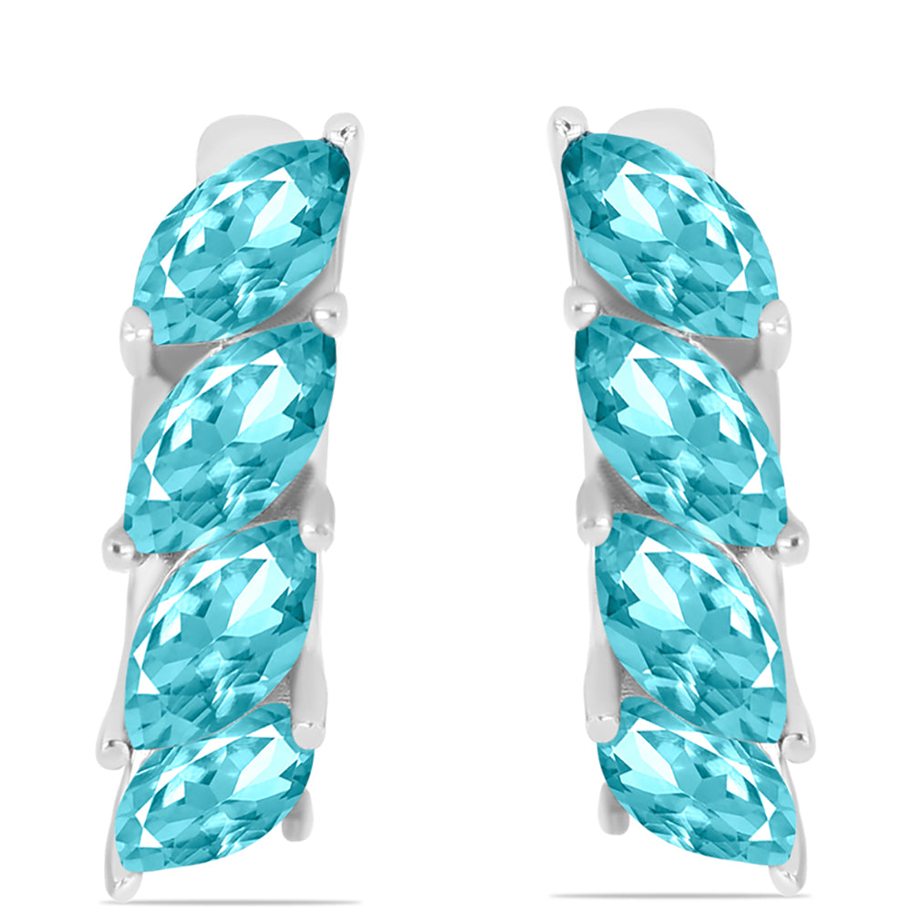 Silberohrringe mit Paraiba Quarz