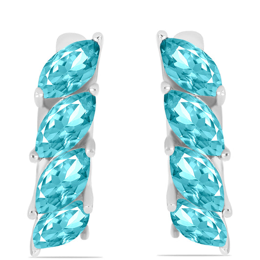 Silberohrringe mit Paraiba Quarz
