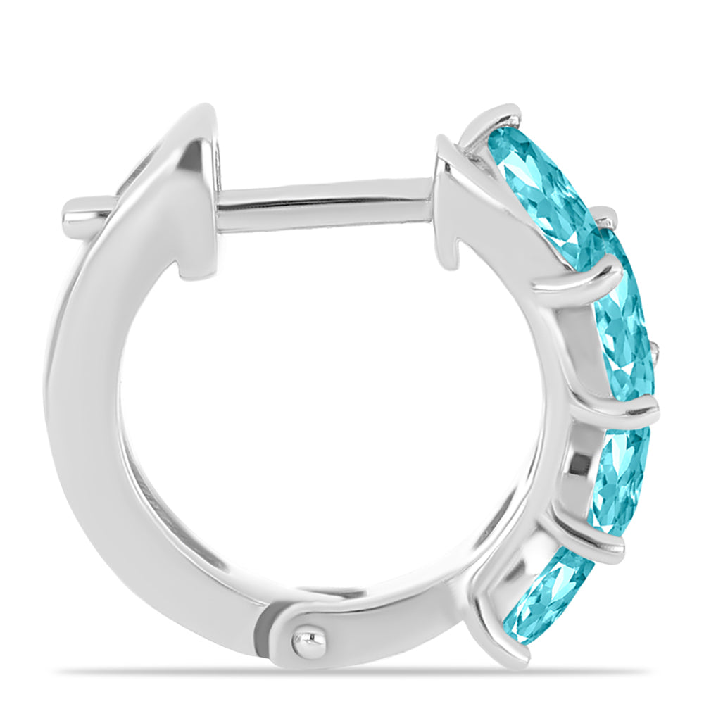 Silberohrringe mit Paraiba Quarz 2 