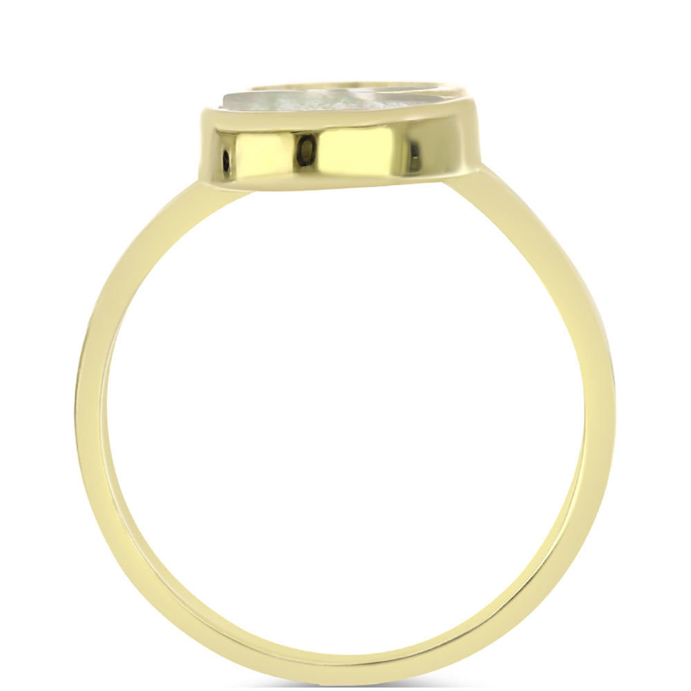 Goldplattierter Silberring mit Perlmutt 2 