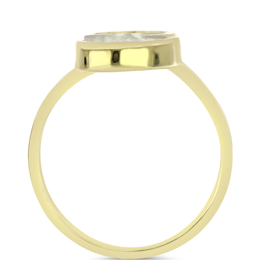 Goldplattierter Silberring mit Perlmutt