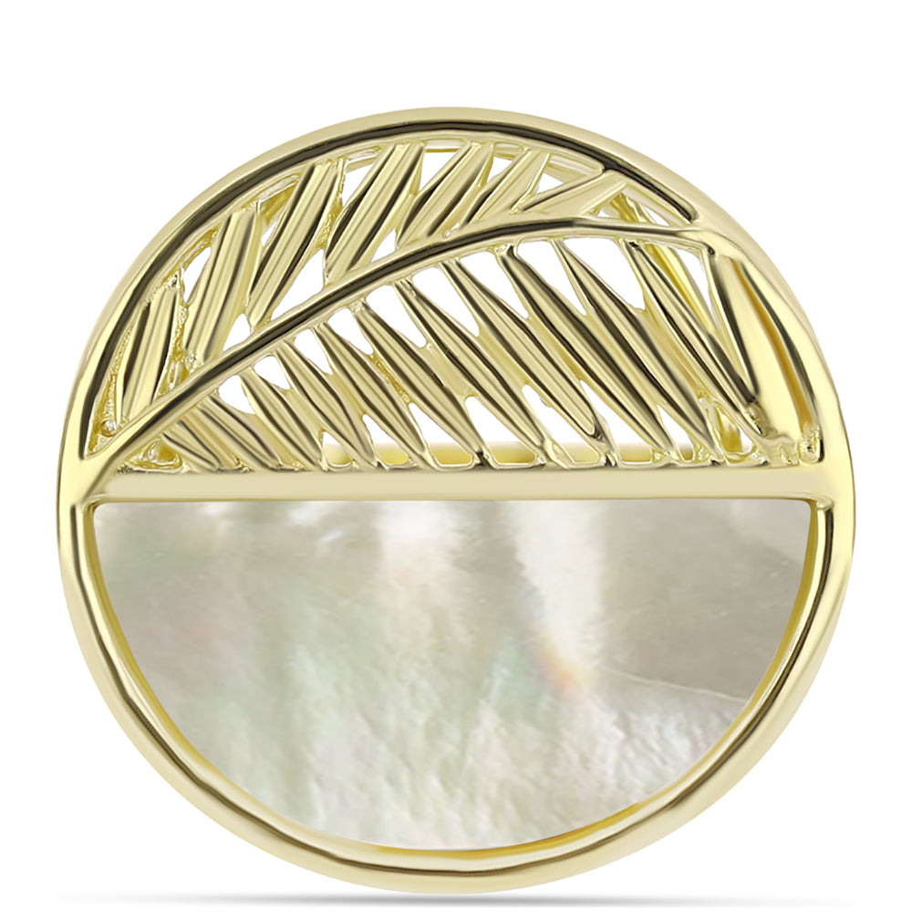 Goldplattierter Silberring mit Perlmutt