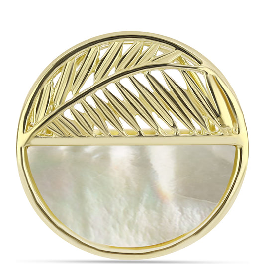 Goldplattierter Silberring mit Perlmutt