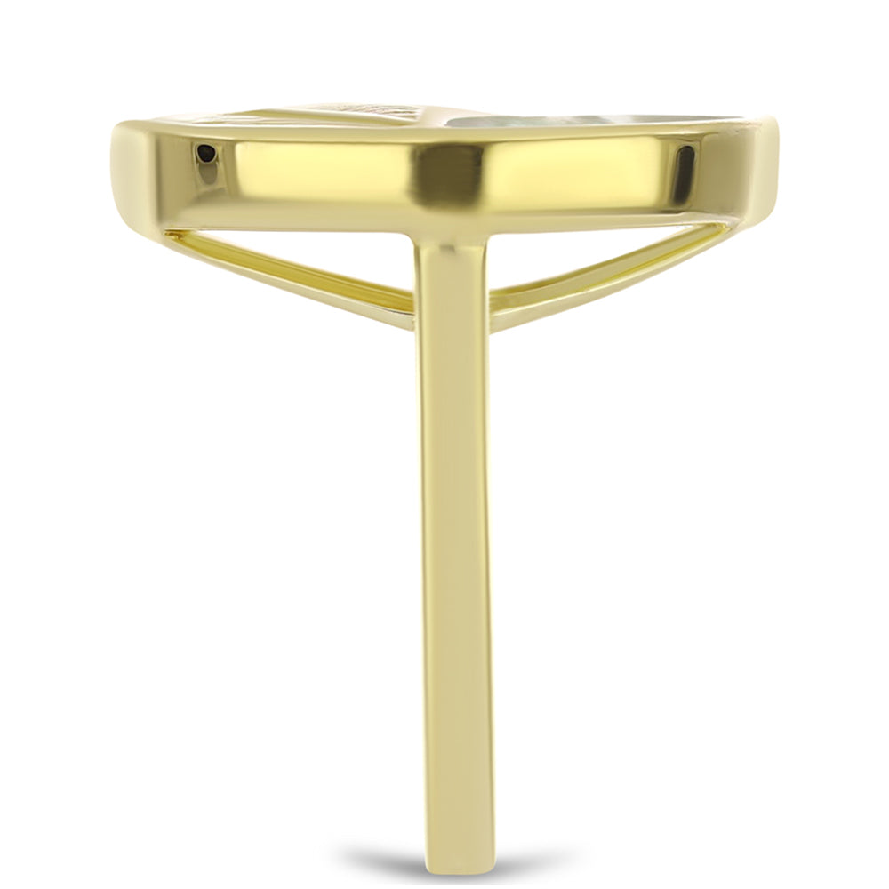 Goldplattierter Silberring mit Perlmutt