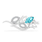 Silberbrosche mit Paraiba Quarz und weißem Topas
