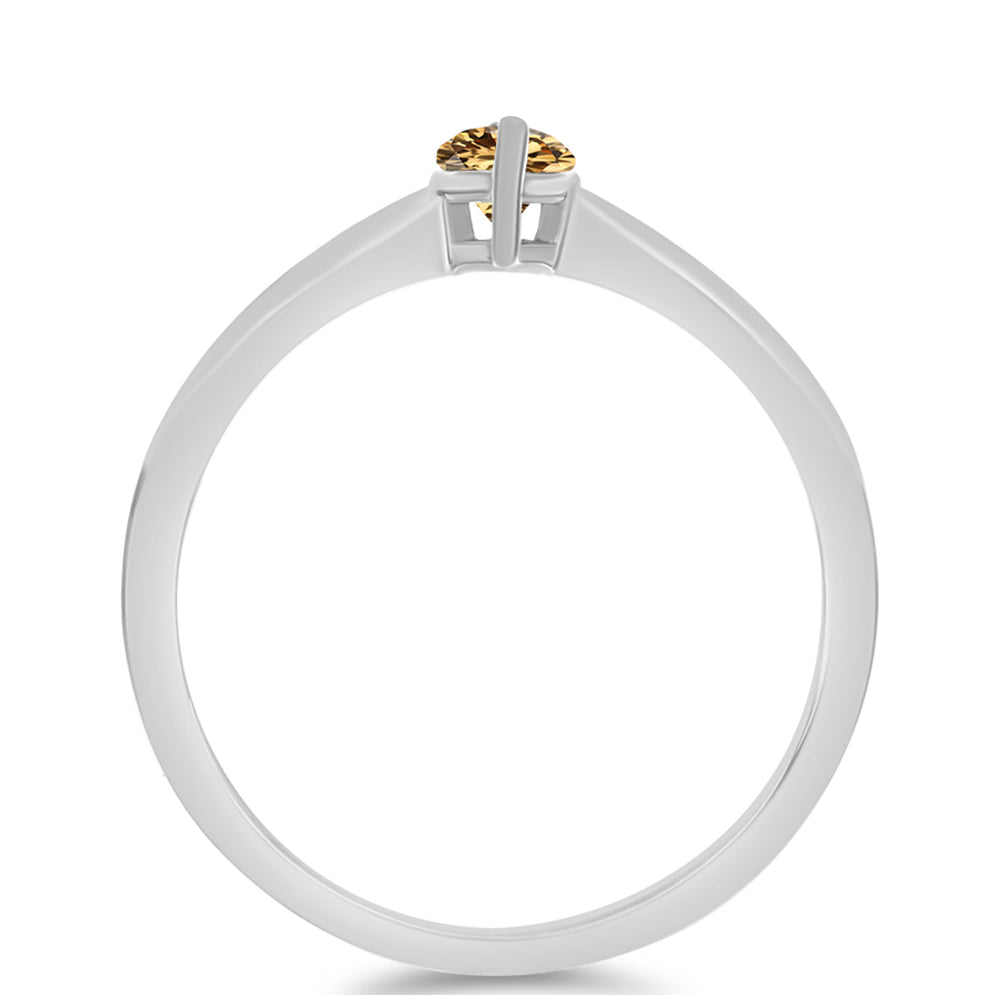 Silberring mit Champagnerfarbenem Moissanit 2 