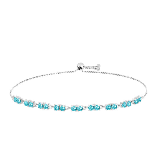Silberarmband mit Paraiba Quarz