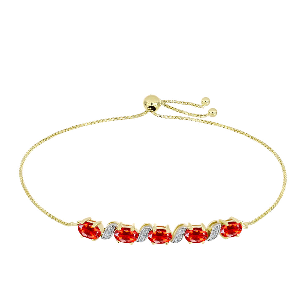 Goldplattiertes Silberarmband mit äthiopischem rotem Opal aus Lega Dembi und weißem Topas