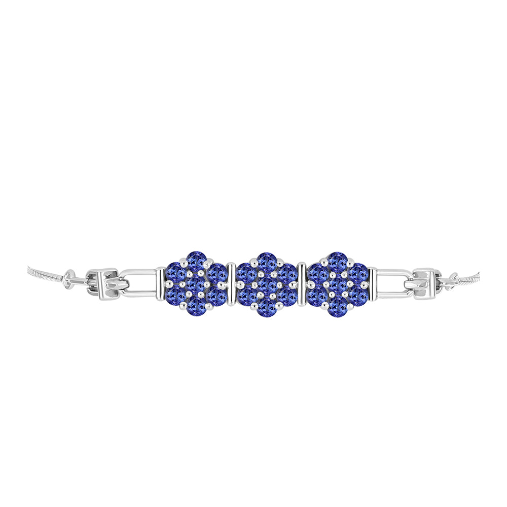 Silberarmband mit Tansanit - Klasse AAA 2 